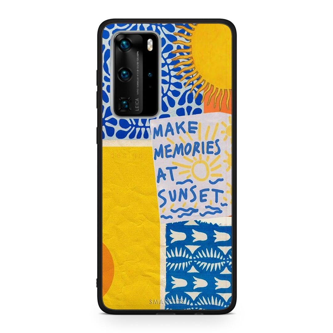 Huawei P40 Pro Sunset Memories Θήκη από τη Smartfits με σχέδιο στο πίσω μέρος και μαύρο περίβλημα | Smartphone case with colorful back and black bezels by Smartfits