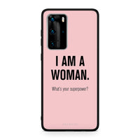 Thumbnail for Huawei P40 Pro Superpower Woman θήκη από τη Smartfits με σχέδιο στο πίσω μέρος και μαύρο περίβλημα | Smartphone case with colorful back and black bezels by Smartfits