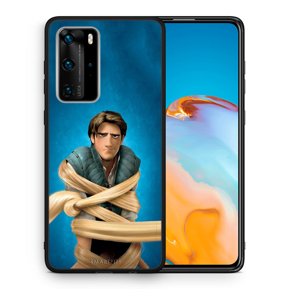 Θήκη Αγίου Βαλεντίνου Huawei P40 Pro Tangled 1 από τη Smartfits με σχέδιο στο πίσω μέρος και μαύρο περίβλημα | Huawei P40 Pro Tangled 1 case with colorful back and black bezels