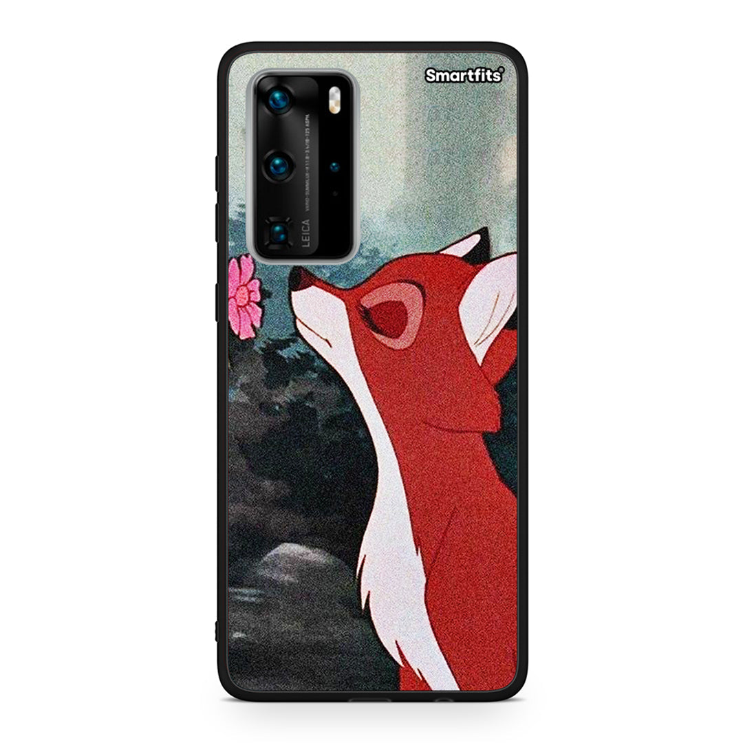 Huawei P40 Pro Tod And Vixey Love 2 θήκη από τη Smartfits με σχέδιο στο πίσω μέρος και μαύρο περίβλημα | Smartphone case with colorful back and black bezels by Smartfits