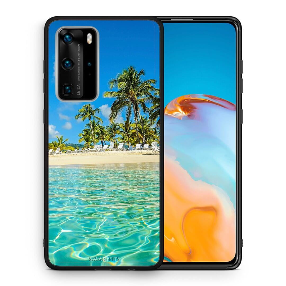 Θήκη Huawei P40 Pro Tropical Vibes από τη Smartfits με σχέδιο στο πίσω μέρος και μαύρο περίβλημα | Huawei P40 Pro Tropical Vibes case with colorful back and black bezels