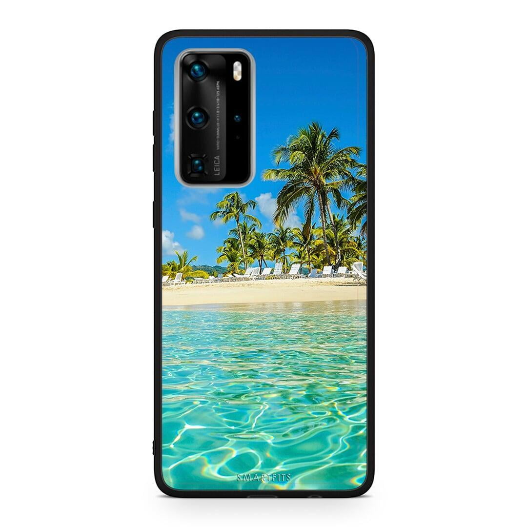 Huawei P40 Pro Tropical Vibes Θήκη από τη Smartfits με σχέδιο στο πίσω μέρος και μαύρο περίβλημα | Smartphone case with colorful back and black bezels by Smartfits