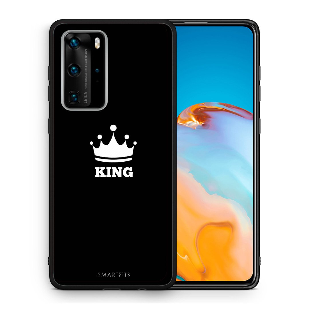 Θήκη Huawei P40 Pro King Valentine από τη Smartfits με σχέδιο στο πίσω μέρος και μαύρο περίβλημα | Huawei P40 Pro King Valentine case with colorful back and black bezels