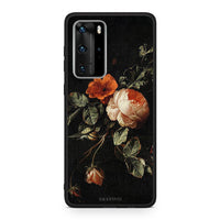 Thumbnail for Huawei P40 Pro Vintage Roses θήκη από τη Smartfits με σχέδιο στο πίσω μέρος και μαύρο περίβλημα | Smartphone case with colorful back and black bezels by Smartfits