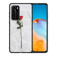 Thumbnail for Θήκη Huawei P40 Red Rose από τη Smartfits με σχέδιο στο πίσω μέρος και μαύρο περίβλημα | Huawei P40 Red Rose case with colorful back and black bezels