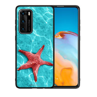 Thumbnail for Θήκη Huawei P40 Red Starfish από τη Smartfits με σχέδιο στο πίσω μέρος και μαύρο περίβλημα | Huawei P40 Red Starfish case with colorful back and black bezels