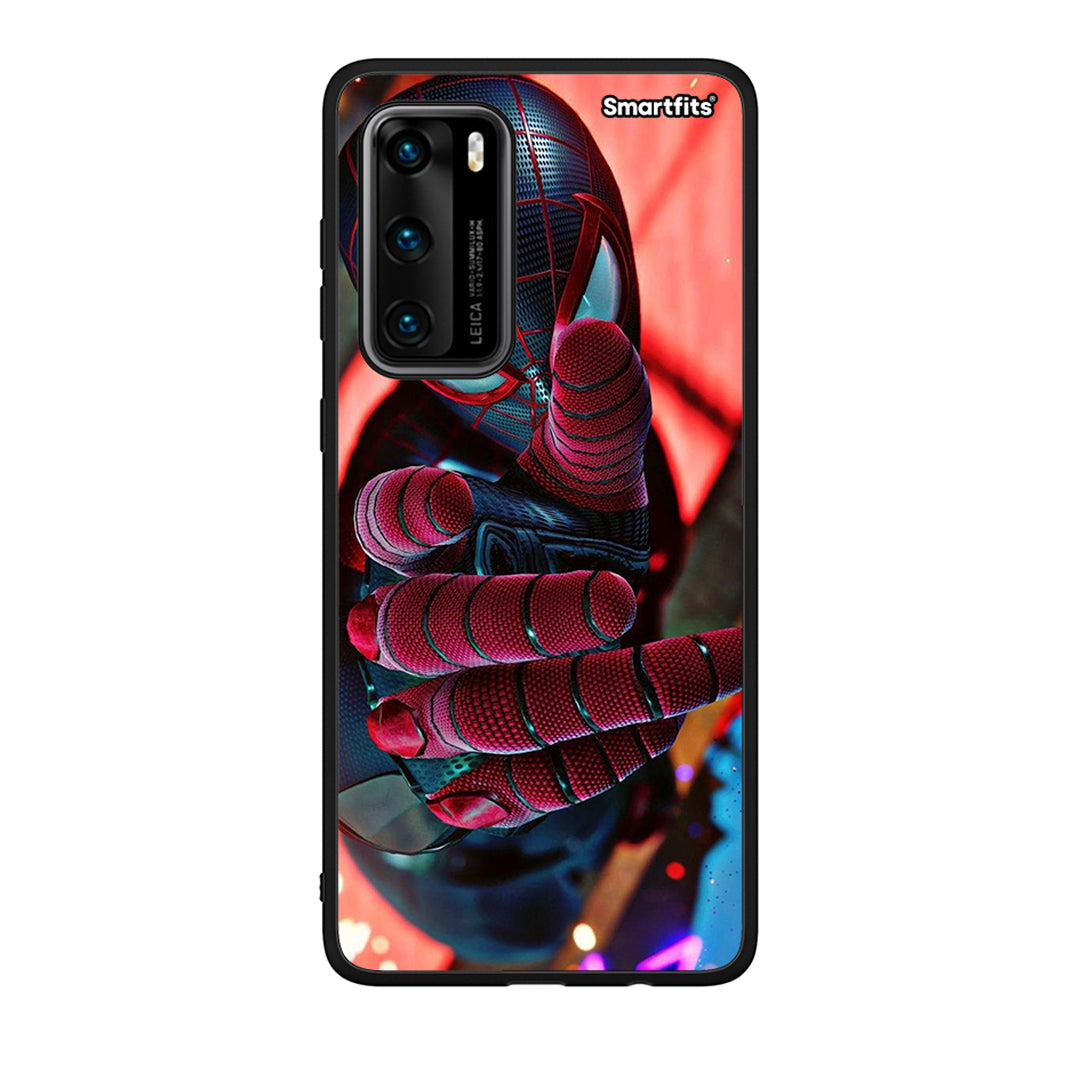 Huawei P40 Spider Hand Θήκη από τη Smartfits με σχέδιο στο πίσω μέρος και μαύρο περίβλημα | Smartphone case with colorful back and black bezels by Smartfits