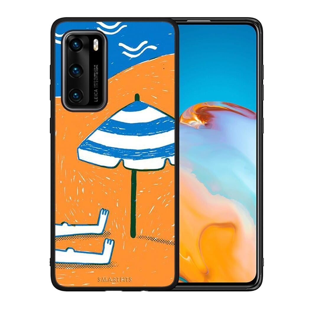 Θήκη Huawei P40 Summering από τη Smartfits με σχέδιο στο πίσω μέρος και μαύρο περίβλημα | Huawei P40 Summering case with colorful back and black bezels