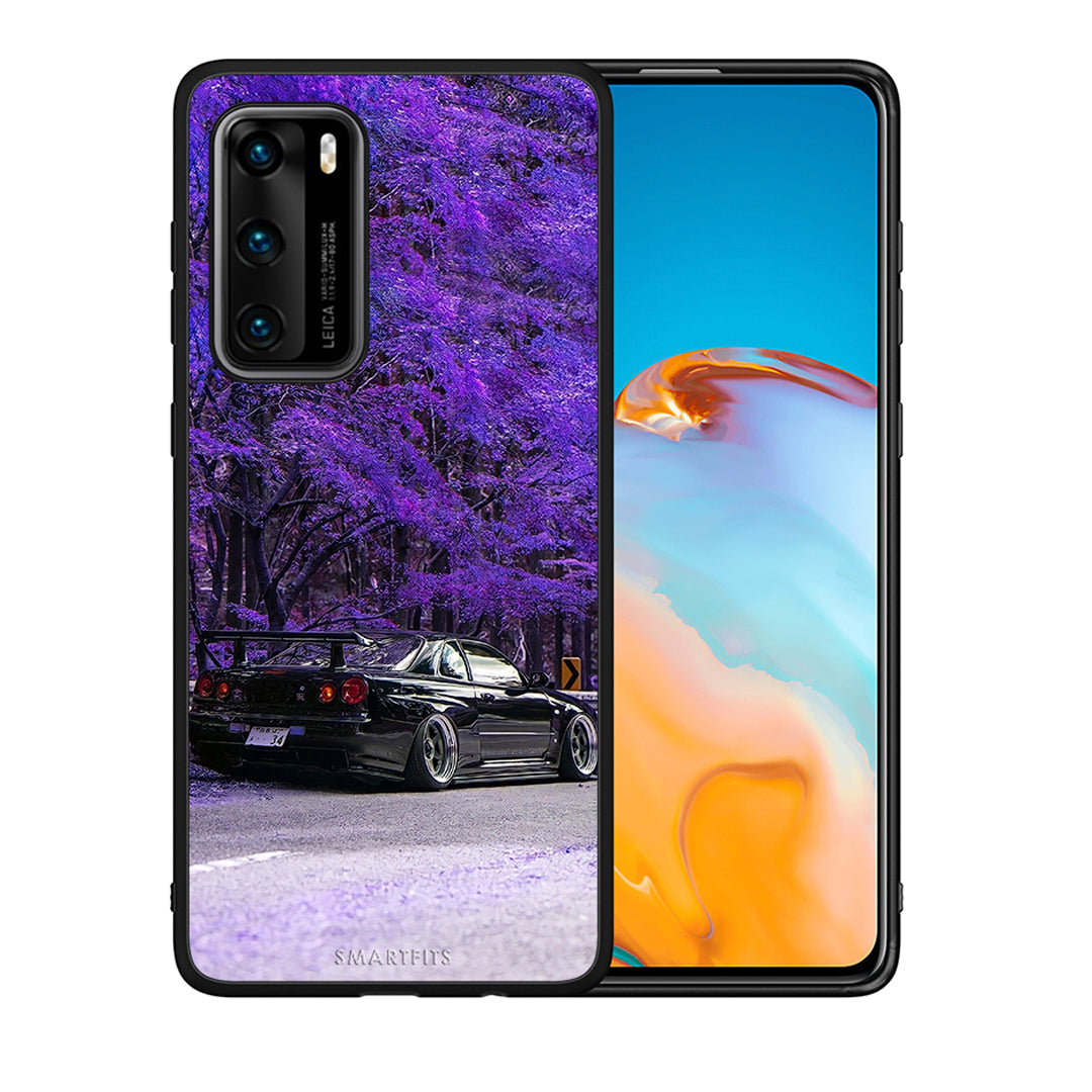 Θήκη Αγίου Βαλεντίνου Huawei P40 Super Car από τη Smartfits με σχέδιο στο πίσω μέρος και μαύρο περίβλημα | Huawei P40 Super Car case with colorful back and black bezels