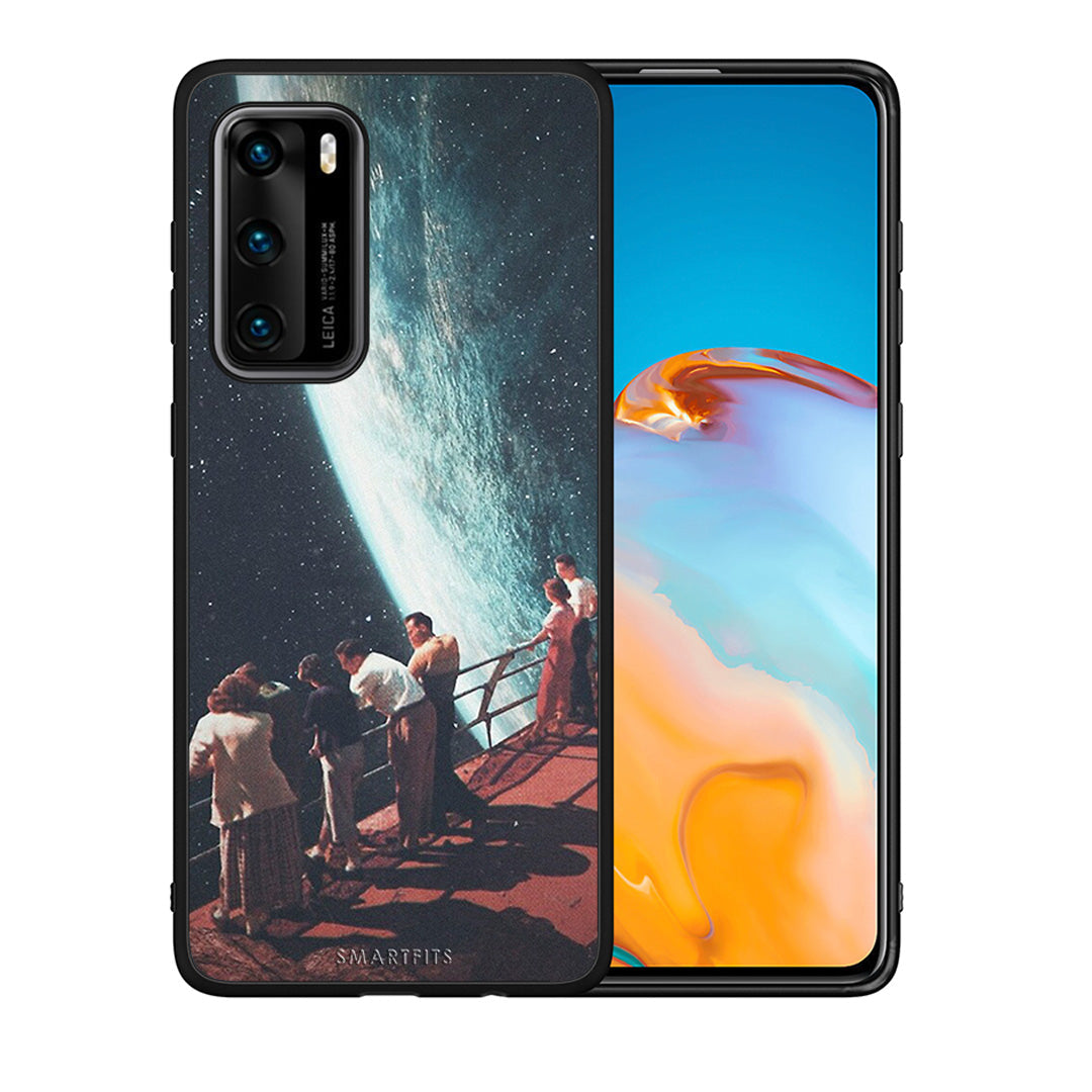 Θήκη Huawei P40 Surreal View από τη Smartfits με σχέδιο στο πίσω μέρος και μαύρο περίβλημα | Huawei P40 Surreal View case with colorful back and black bezels