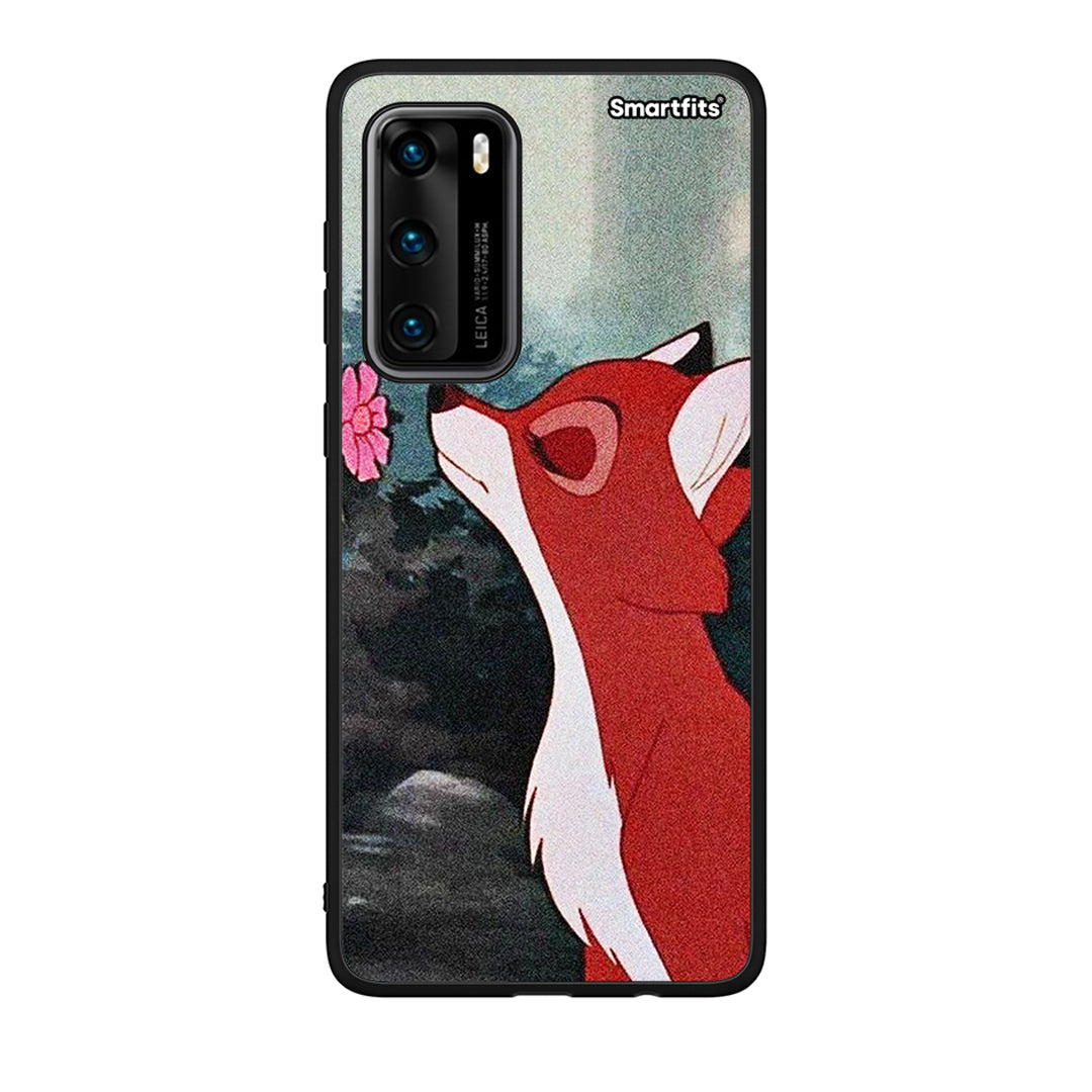 Huawei P40 Tod And Vixey Love 2 θήκη από τη Smartfits με σχέδιο στο πίσω μέρος και μαύρο περίβλημα | Smartphone case with colorful back and black bezels by Smartfits