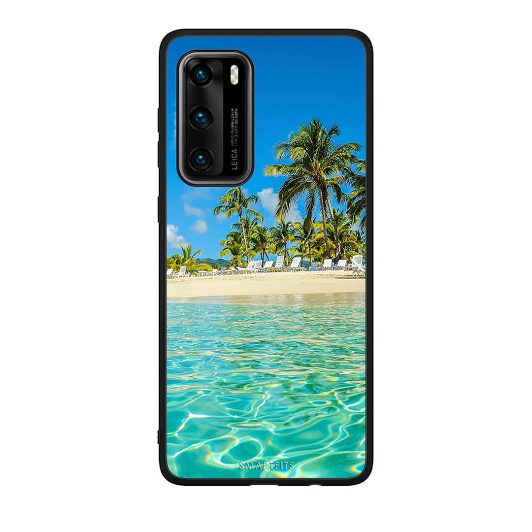 Huawei P40 Tropical Vibes Θήκη από τη Smartfits με σχέδιο στο πίσω μέρος και μαύρο περίβλημα | Smartphone case with colorful back and black bezels by Smartfits