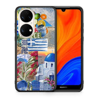 Thumbnail for Θήκη Huawei P50 All Greek από τη Smartfits με σχέδιο στο πίσω μέρος και μαύρο περίβλημα | Huawei P50 All Greek case with colorful back and black bezels