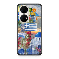 Thumbnail for Huawei P50 All Greek Θήκη από τη Smartfits με σχέδιο στο πίσω μέρος και μαύρο περίβλημα | Smartphone case with colorful back and black bezels by Smartfits