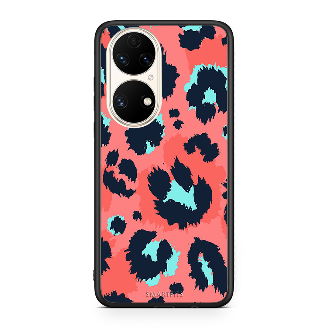 22 - Huawei P50 Pink Leopard Animal case, cover, bumper