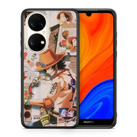 Thumbnail for Θήκη Huawei P50 Anime Collage από τη Smartfits με σχέδιο στο πίσω μέρος και μαύρο περίβλημα | Huawei P50 Anime Collage case with colorful back and black bezels