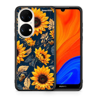 Thumbnail for Θήκη Huawei P50 Autumn Sunflowers από τη Smartfits με σχέδιο στο πίσω μέρος και μαύρο περίβλημα | Huawei P50 Autumn Sunflowers case with colorful back and black bezels