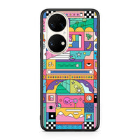 Thumbnail for Huawei P50 Bubbles Soap θήκη από τη Smartfits με σχέδιο στο πίσω μέρος και μαύρο περίβλημα | Smartphone case with colorful back and black bezels by Smartfits