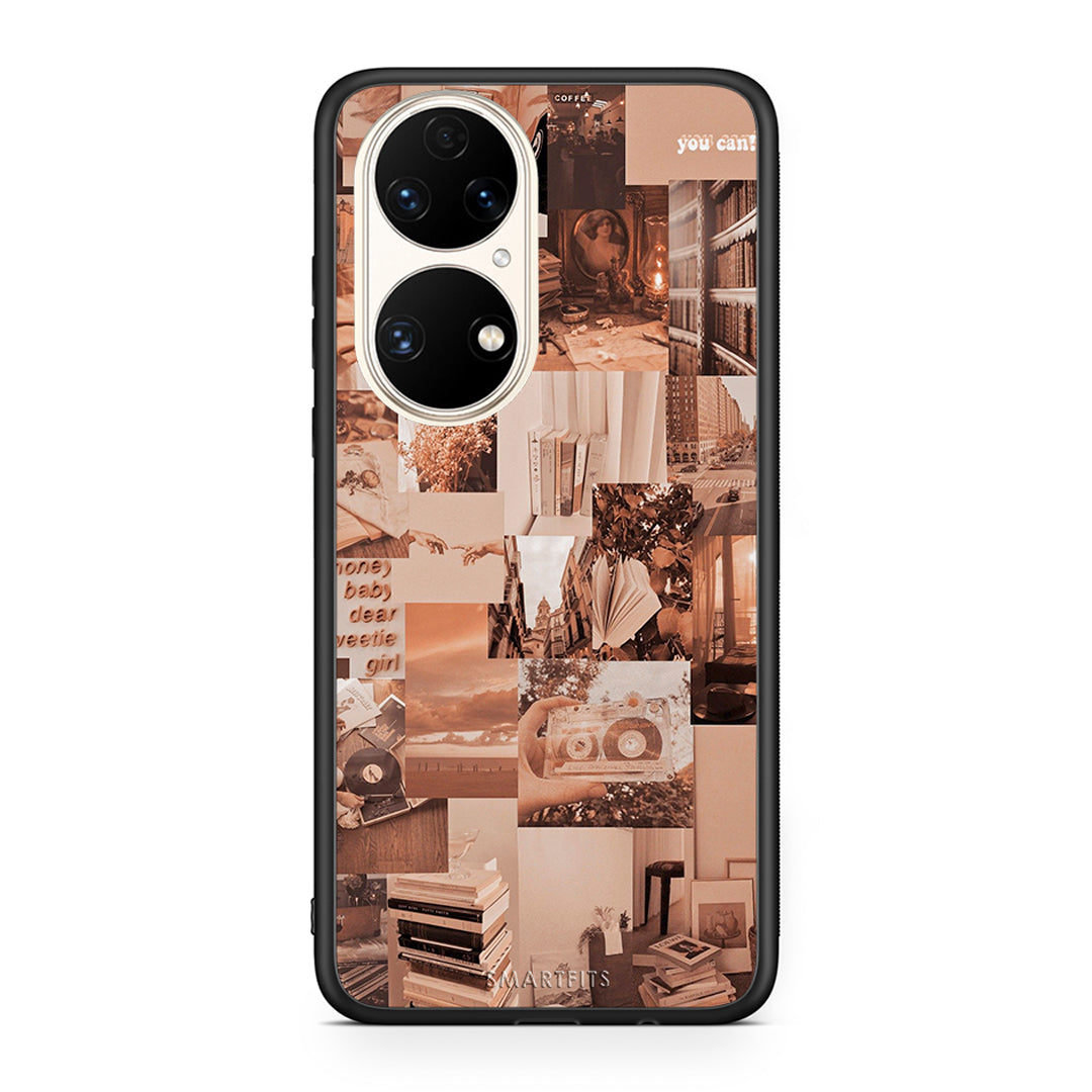 Huawei P50 Collage You Can Θήκη Αγίου Βαλεντίνου από τη Smartfits με σχέδιο στο πίσω μέρος και μαύρο περίβλημα | Smartphone case with colorful back and black bezels by Smartfits