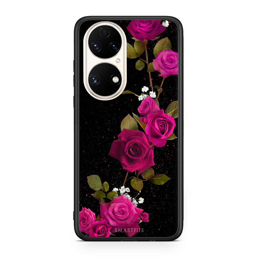 4 - Huawei P50 Red Roses Flower case, cover, bumper