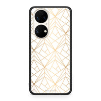 Thumbnail for 111 - Huawei P50 Luxury White Geometric case, cover, bumper