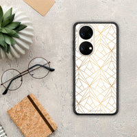 Thumbnail for Geometric Luxury White - Huawei P50 case