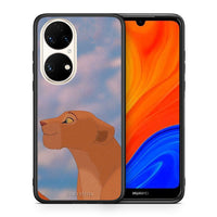 Thumbnail for Θήκη Αγίου Βαλεντίνου Huawei P50 Lion Love 2 από τη Smartfits με σχέδιο στο πίσω μέρος και μαύρο περίβλημα | Huawei P50 Lion Love 2 case with colorful back and black bezels