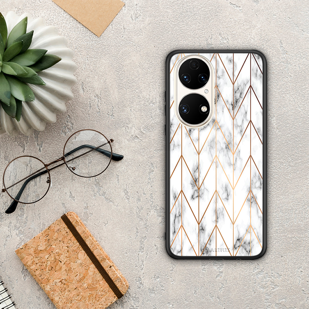 Marble Gold Geometric - Huawei P50