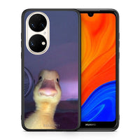 Thumbnail for Θήκη Huawei P50 Meme Duck από τη Smartfits με σχέδιο στο πίσω μέρος και μαύρο περίβλημα | Huawei P50 Meme Duck case with colorful back and black bezels