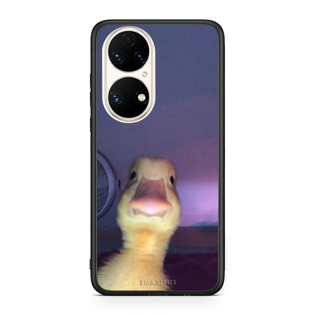 Huawei P50 Meme Duck θήκη από τη Smartfits με σχέδιο στο πίσω μέρος και μαύρο περίβλημα | Smartphone case with colorful back and black bezels by Smartfits