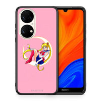 Thumbnail for Θήκη Huawei P50 Moon Girl από τη Smartfits με σχέδιο στο πίσω μέρος και μαύρο περίβλημα | Huawei P50 Moon Girl case with colorful back and black bezels
