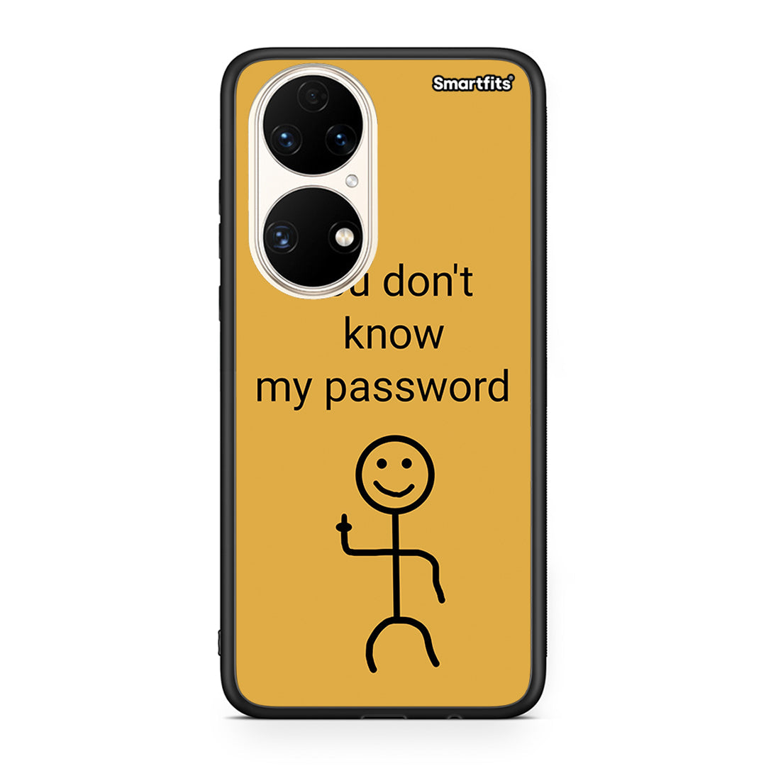 Huawei P50 My Password Θήκη από τη Smartfits με σχέδιο στο πίσω μέρος και μαύρο περίβλημα | Smartphone case with colorful back and black bezels by Smartfits
