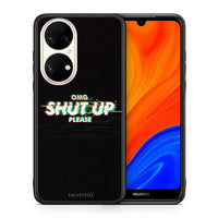Thumbnail for Θήκη Huawei P50 OMG ShutUp από τη Smartfits με σχέδιο στο πίσω μέρος και μαύρο περίβλημα | Huawei P50 OMG ShutUp case with colorful back and black bezels