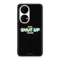 Thumbnail for Huawei P50 OMG ShutUp θήκη από τη Smartfits με σχέδιο στο πίσω μέρος και μαύρο περίβλημα | Smartphone case with colorful back and black bezels by Smartfits