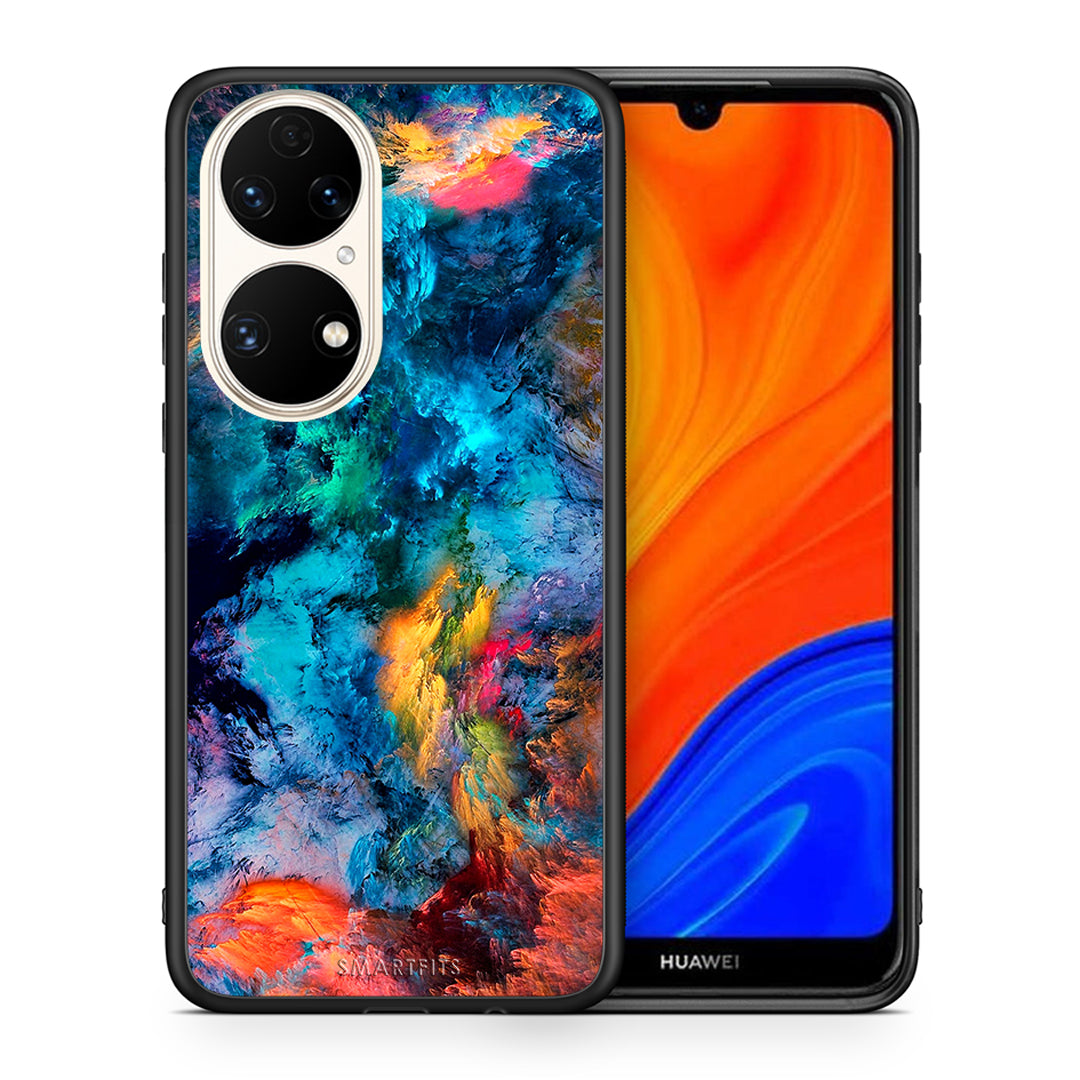 Θήκη Huawei P50 Crayola Paint από τη Smartfits με σχέδιο στο πίσω μέρος και μαύρο περίβλημα | Huawei P50 Crayola Paint case with colorful back and black bezels