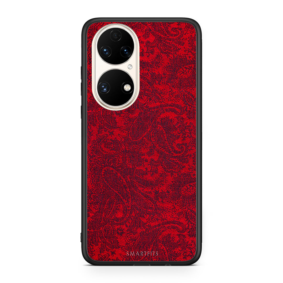 Huawei P50 Paisley Cashmere θήκη από τη Smartfits με σχέδιο στο πίσω μέρος και μαύρο περίβλημα | Smartphone case with colorful back and black bezels by Smartfits