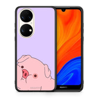 Thumbnail for Θήκη Αγίου Βαλεντίνου Huawei P50 Pig Love 2 από τη Smartfits με σχέδιο στο πίσω μέρος και μαύρο περίβλημα | Huawei P50 Pig Love 2 case with colorful back and black bezels