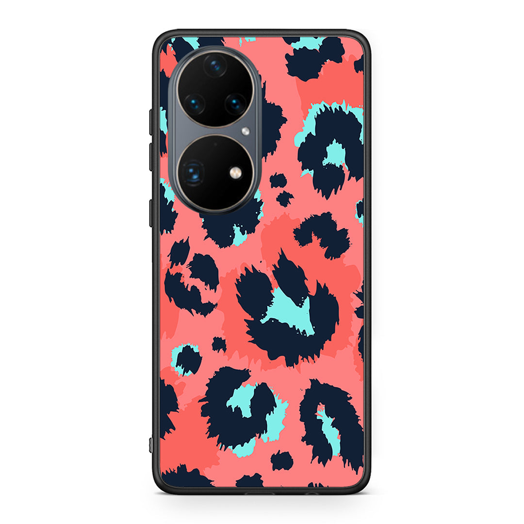 22 - Huawei P50 Pro Pink Leopard Animal case, cover, bumper