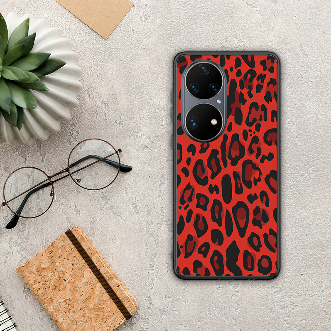 Animal Red Leopard - Huawei P50 Pro case