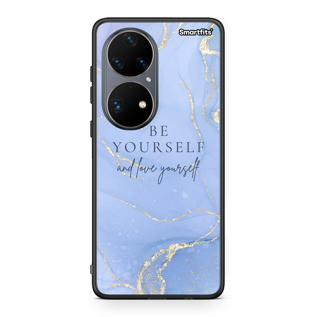 Huawei P50 Pro Be Yourself θήκη από τη Smartfits με σχέδιο στο πίσω μέρος και μαύρο περίβλημα | Smartphone case with colorful back and black bezels by Smartfits