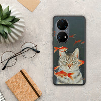 Thumbnail for Cat Goldfish - Huawei P50 Pro case