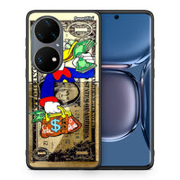 Thumbnail for Θήκη Huawei P50 Pro Duck Money από τη Smartfits με σχέδιο στο πίσω μέρος και μαύρο περίβλημα | Huawei P50 Pro Duck Money case with colorful back and black bezels