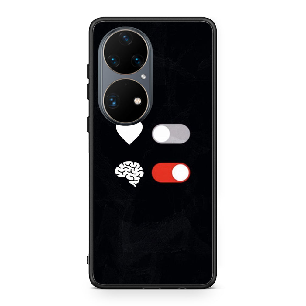 Huawei P50 Pro Heart Vs Brain Θήκη Αγίου Βαλεντίνου από τη Smartfits με σχέδιο στο πίσω μέρος και μαύρο περίβλημα | Smartphone case with colorful back and black bezels by Smartfits