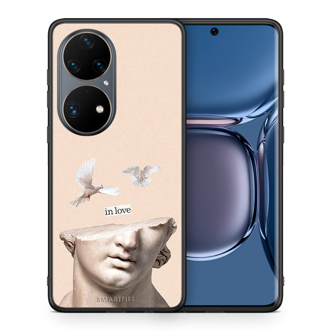 Θήκη Huawei P50 Pro In Love από τη Smartfits με σχέδιο στο πίσω μέρος και μαύρο περίβλημα | Huawei P50 Pro In Love case with colorful back and black bezels