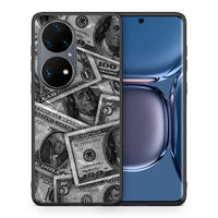 Thumbnail for Θήκη Huawei P50 Pro Money Dollars από τη Smartfits με σχέδιο στο πίσω μέρος και μαύρο περίβλημα | Huawei P50 Pro Money Dollars case with colorful back and black bezels