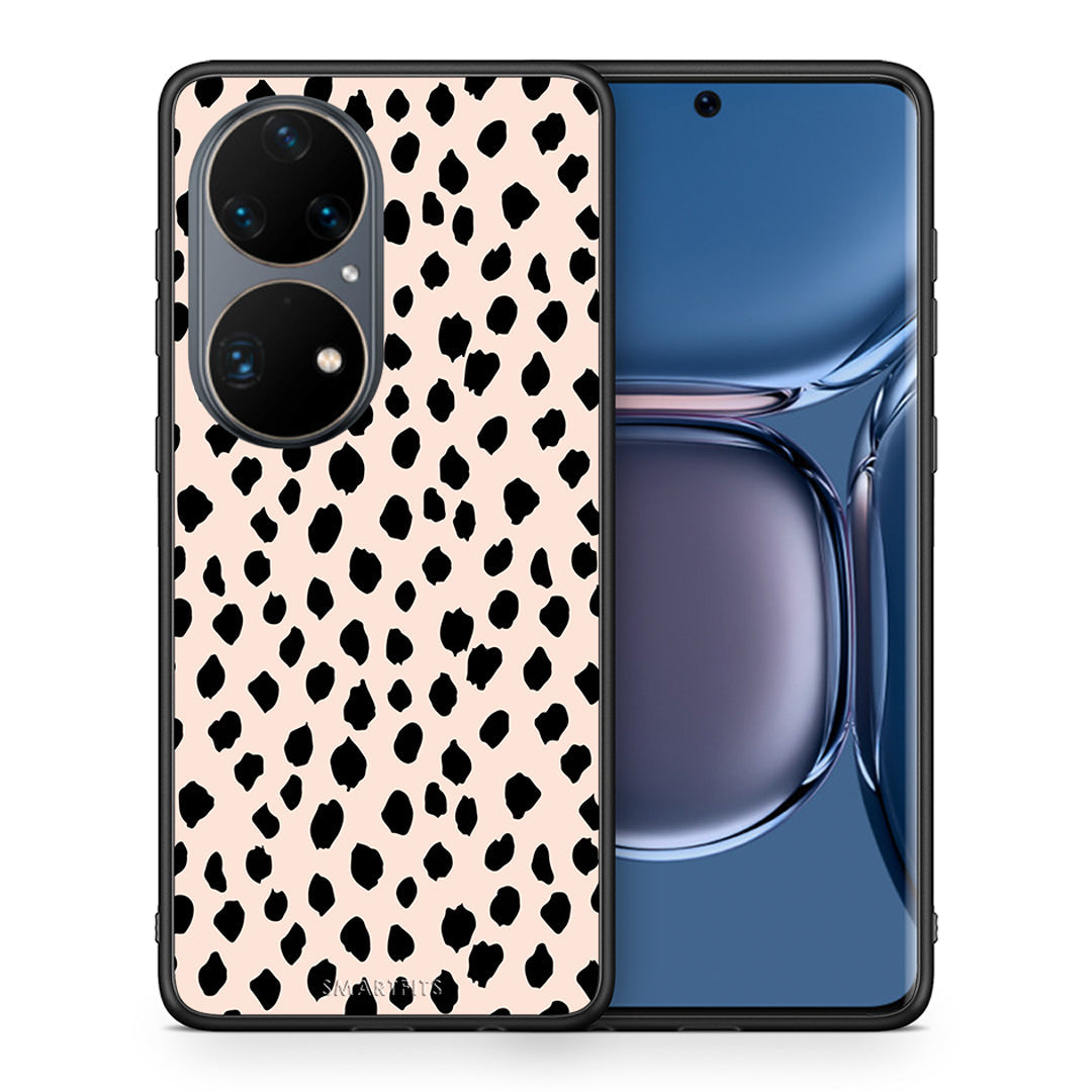 Θήκη Huawei P50 Pro New Polka Dots από τη Smartfits με σχέδιο στο πίσω μέρος και μαύρο περίβλημα | Huawei P50 Pro New Polka Dots case with colorful back and black bezels