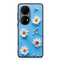 Thumbnail for Huawei P50 Pro Real Daisies θήκη από τη Smartfits με σχέδιο στο πίσω μέρος και μαύρο περίβλημα | Smartphone case with colorful back and black bezels by Smartfits