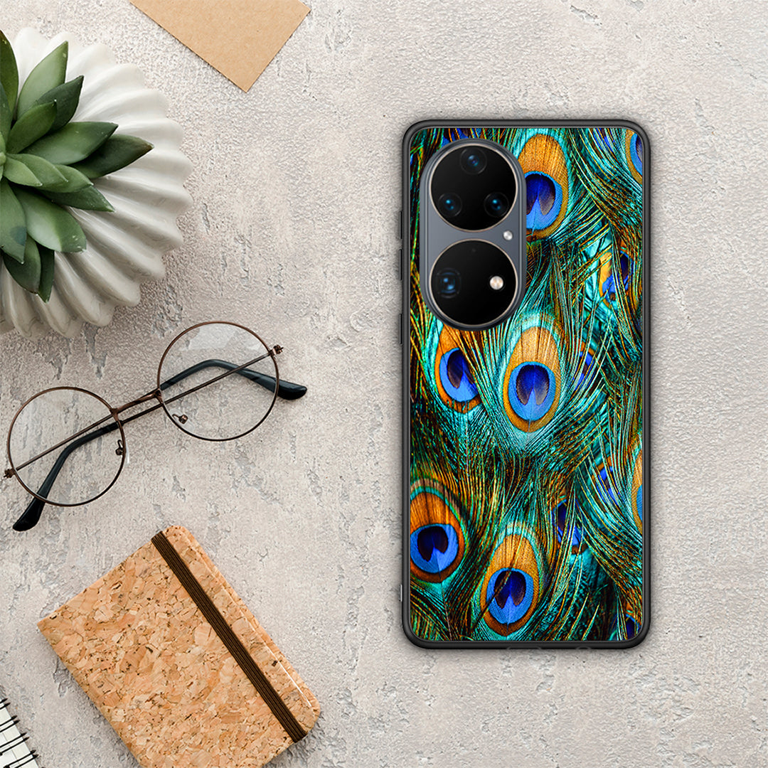 Real Peacock Feathers - Huawei P50 Pro case