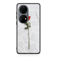 Thumbnail for Huawei P50 Pro Red Rose θήκη από τη Smartfits με σχέδιο στο πίσω μέρος και μαύρο περίβλημα | Smartphone case with colorful back and black bezels by Smartfits
