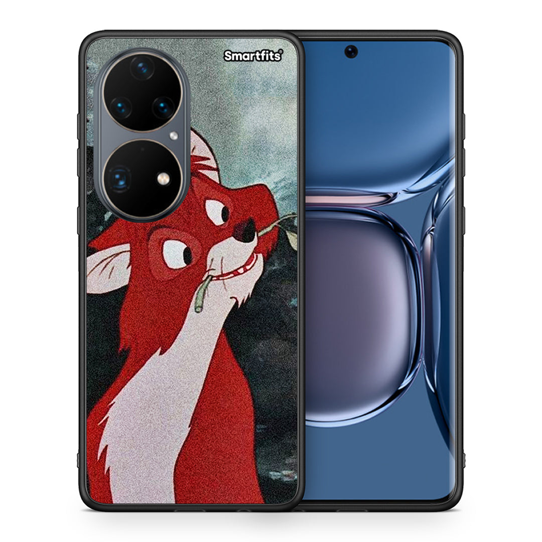 Θήκη Huawei P50 Pro Tod And Vixey Love 1 από τη Smartfits με σχέδιο στο πίσω μέρος και μαύρο περίβλημα | Huawei P50 Pro Tod And Vixey Love 1 case with colorful back and black bezels